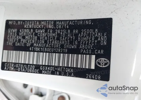 2014 Toyota Avalon Xle Touring из США, поврежденный, VIN 4T1BK1EB0EU128219
